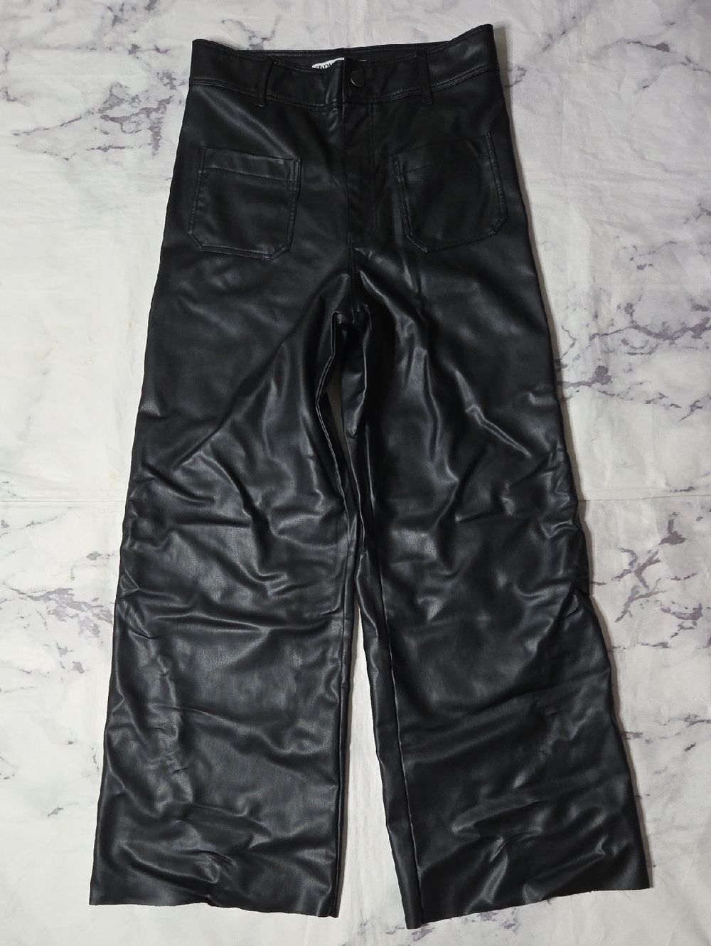 Zara Black Faux Leather Pants